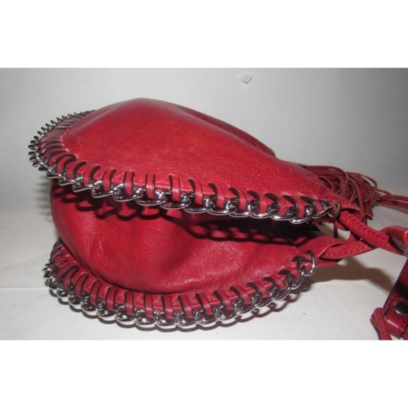 Michael Kors Circular Red Leather Crossbody - Picture 11 of 12